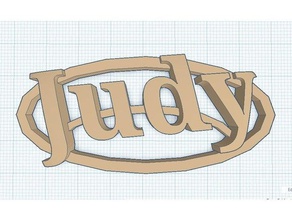 judy name tag keychains 3d print model - Mito3D