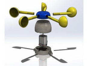 wind speed anemometer - closed motor diy 3d print model - Mito3D