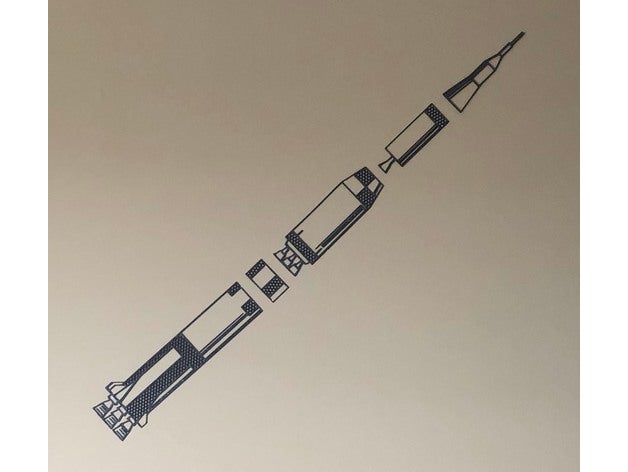 saturn v roketi duvar sanatı 2d sanat dekorasyon alanı 3D print model - Mito3D