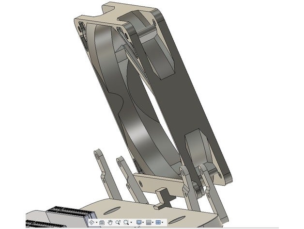 open benchtable 120mm fan bracket computer 3D print model - Mito3D