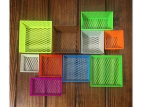 hex pannello di cestini 1 organizzazione cesto box contenitore organizzare il archiviazione vassoio 3d print model - Mito3D