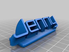 my customized sweeping name plate remix jenny office 3d print model - Mito3D
