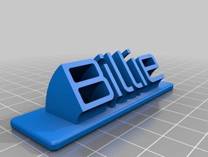 my customized sweeping name plate remix billie office 3d print model - Mito3D
