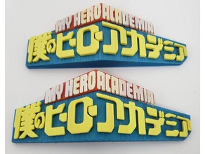 my hero academia logo multimaterial multicolor signs & logos 3d anime boku no mha mosaic palette 2 multi-color myheroacademia 3d print model - Mito3D