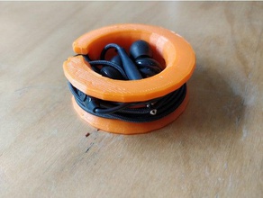 headphone earphone holder tidy wired earphones accessories case wrap headphones 3d print model - Mito3D