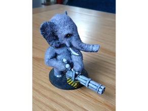 Naturen zombie-Apokalypse - Elefanten Spiele Tier Apokalypse minatures minigun ornament zombie 3d print model - Mito3D