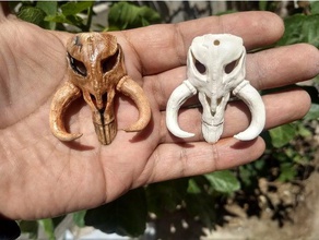 mini mandalorian skull Skulpturen boba fett Mandalorianer star wars 3d print model - Mito3D