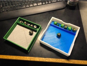 simple dice box mat tray dnd tabletop gaming wargaming 3d print model - Mito3D