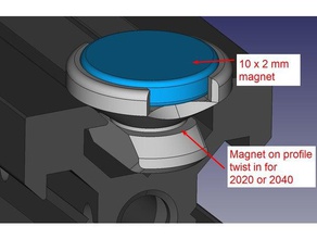 magnet profile twist - tiny 3d printer accessories 3d print model - Mito3D