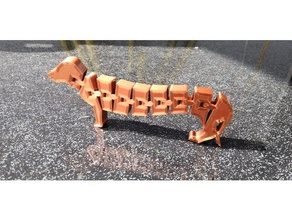 flexi bassotto animali articolato flessibile wiener 3d print model - Mito3D