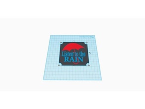 listen rain signs & logos 3d print model - Mito3D