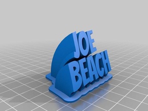 my customized sweeping 2-line name plate joe beach office 3d print model - Mito3D