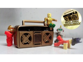 roblox de oro estéreo portátil altavoz bluetooth juegos video libro boombox fidgettoy getto dorados del boom box la música portable radio robloxian 3d print model - Mito3D
