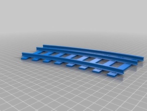 çift göstergesi parametrik demiryolu parça - eğrisi araç bahçe tren altyapı model raylar yolu 3d print model - Mito3D