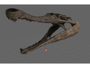 sarcosuchus imperator animals ancient croc crocodile dino dinosaur fossil photogrammetry prehistoric scan skull 3d print model - Mito3D