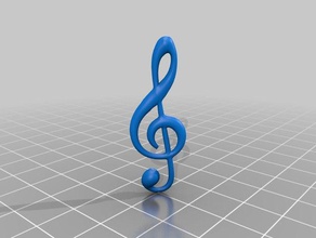violin noten music round smooth jewelry 3d print model - Mito3D