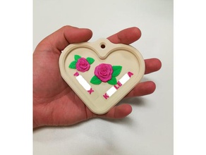 geocaching heart signs & logos rose 3d print model - Mito3D