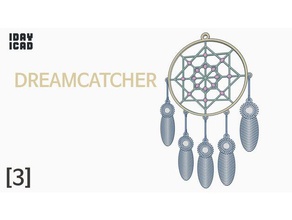 1Tag 1cad-dreamcatcher-3 1cad 1day1cad Traum dreamcatcher Feder Innenraum Produkt ring string 3d print model - Mito3D