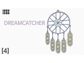 1day 1cad dreamcatcher 4 1day1cad decor decoration dream feather interior ring string 3d print model - Mito3D