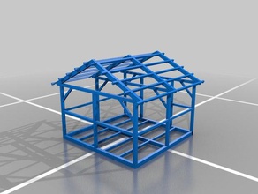Holz gerahmt Schuppen Gebäude & Strukturen Architektur Montage framing Modell 3d print model - Mito3D