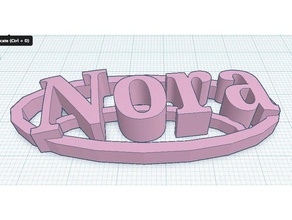 nora name tag keychains 3d print model - Mito3D