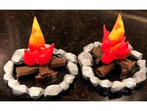 campfire pit deconstructed toy & game accessories 28mm boardgame lord rings tabletop 3d print model - Mito3D