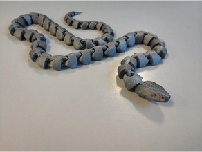 articulado de la serpiente v1 a los animales articulados culebra flexi flexible rattler cascabel 3d print model - Mito3D