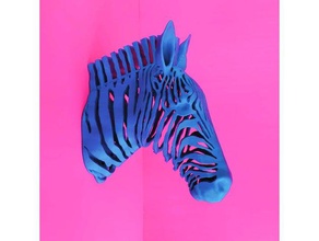 zebra stripes sculptures animal head decor decoration deer safari sculpture taxidermy wall mount zoo 3d print model - Mito3D