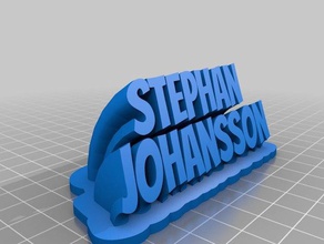 my customized sweeping 2-line name plate stephan johansson office 3d print model - Mito3D