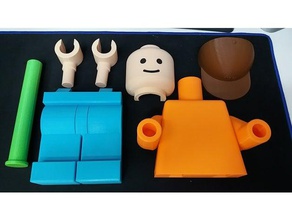 lego man cap toilet paper holder remixed 3d printer accessories 3d print model - Mito3D