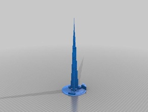 burj khalifa tower-einschließlich name, Höhe, Gebäude Basis & Strukturen 3d print model - Mito3D
