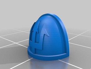 simples trident almofada de ombro adereços 40k pauldron space marine warhammer 3d print model - Mito3D