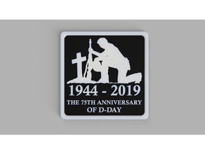 el día d 75 aniversario de la placa signos y logotipos personalizado dday 3d print model - Mito3D