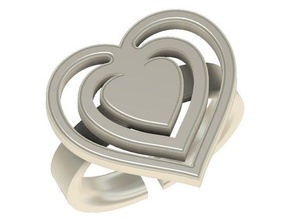 Herz-ring Mode anello cuore ring 3d print model - Mito3D