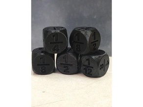 fraction dice 3d printing fractions math 3d print model - Mito3D