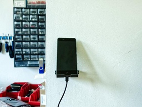 universal phone stand wall mount téléphone mobile pour support mural monté au mur 3d print model - Mito3D