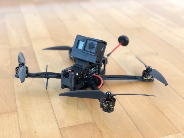 amaxinno freestyle gopro hero 7 mount middle camera fpv goprohero7 hero7 3D print model - Mito3D