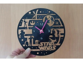 reloj de star wars art 2d l'horloge pared pochoir mur horloge 3d print model - Mito3D