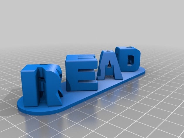 ambigram-Lesen-Lesen-Lesen Schilder & logos kundengebundene 3D print model - Mito3D