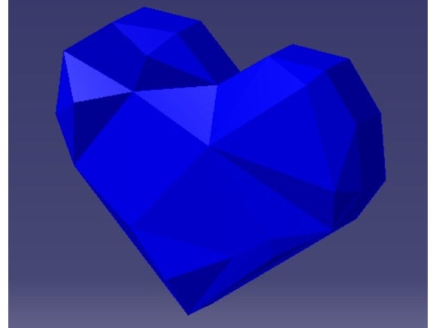 geometric heart flat bottom art 3D print model - Mito3D