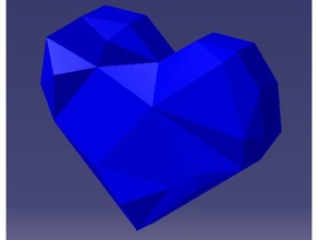 geometric heart flat bottom art 3d print model - Mito3D