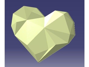 geometric heart art geometrical design 3d print model - Mito3D