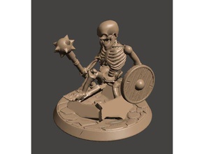 28mm undead skeleton warriors - rising grave earth games base dnd miniature fantasy frostgrave necromancer role play rpg skull warband wargame wargames wargaming 3d print model - Mito3D