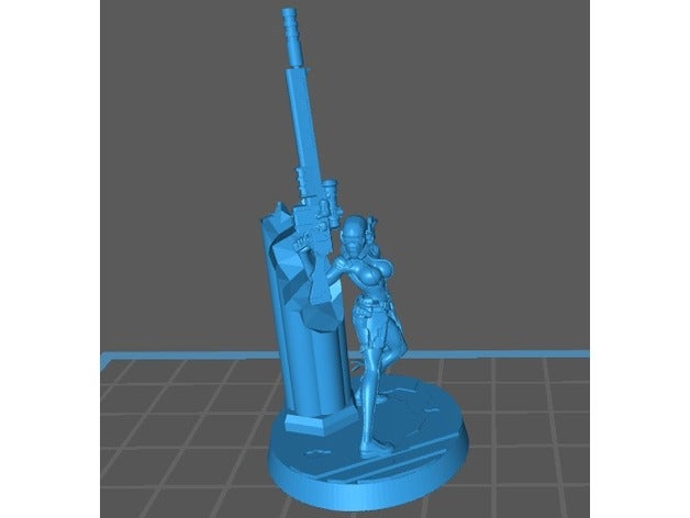 female shooty assassin 32mm base 3d printing 40k scifi sniper wargaming warhammer 3D print model - Mito3D
