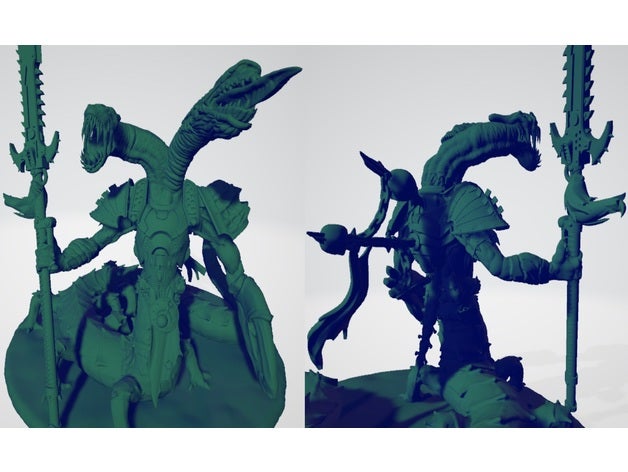 iki kafalı şeytani varisi modelleri kaos daemon cinleri İblis grimdark gelecek sapkınlık kafir minyatür canavar Prens yılan serpentine wargaming 3D print model - Mito3D