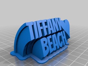 my customized sweeping 2-line name plate tiffany office 3d print model - Mito3D