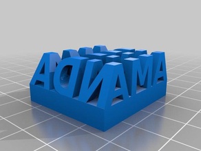amanda estéreo de texto las esculturas personalizado 3d print model - Mito3D