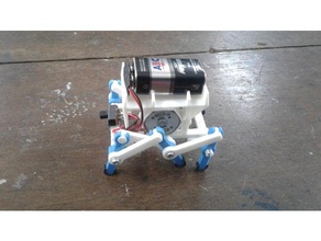six legs walking toy mechanical toys battery dc motor dvd hexapod linkage 3d print model - Mito3D