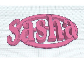 sasha nome del tag i portachiavi 3d print model - Mito3D