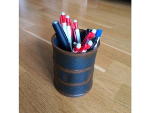 dented barrel pen holder organization indented pencil cup 3d print model - Mito3D